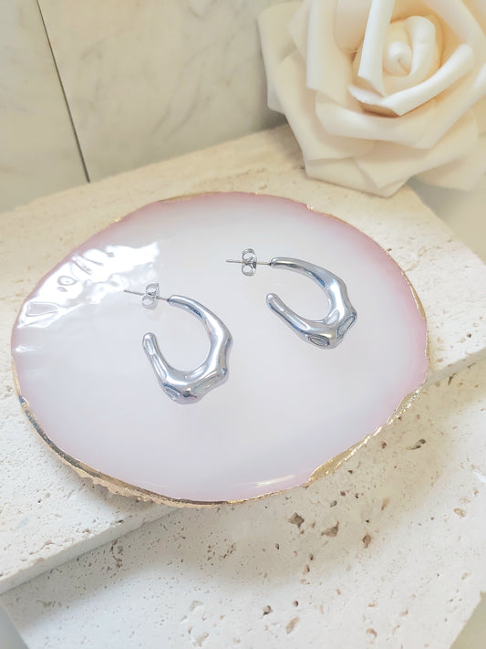 MINIMALIST LUXURY EARRINGS-STAINLESS STEEL-LISA-2 PIECE- C-SHAPED